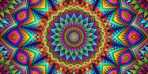 Obraz premium Abstract psychedelic background with colorful geometric patterns, psychedelic, abstract, background, colorful, geometric, pattern