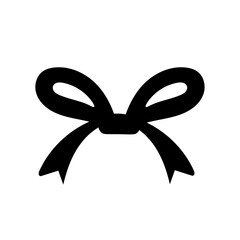 Black ribbon bow silhouette vector illustration, isolated on white background