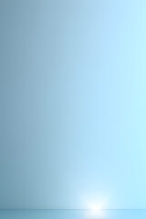 Minimalist abstract light blue background for product presentation. Stylish, panoramic composition with sunlight and abstract shadow or water reflection on wall.