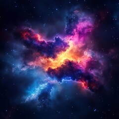 Fototapeta premium A cosmic cloud of gas and dust glowing in vibrant colors, creating a mesmerizing space scene