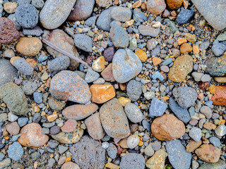 Pebble texture and background, freshwater stone background