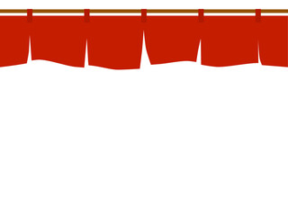 飲食店の暖簾フレームC：濃赤