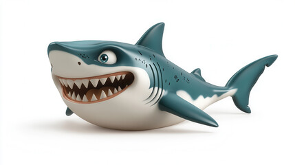 Comedic cartoon shark with playful expression and sharp teeth, showcasing fun and whimsical design. Perfect for children illustrations or playful themes