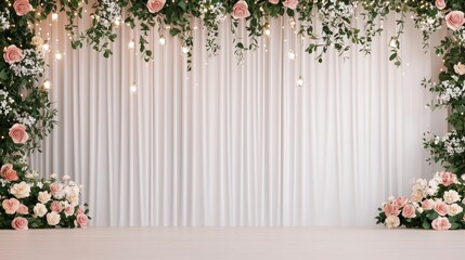 Fototapeta premium Floral wedding backdrop