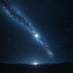 Fototapeta premium A minimalistic cosmic view with a single bright star illuminating the darkness