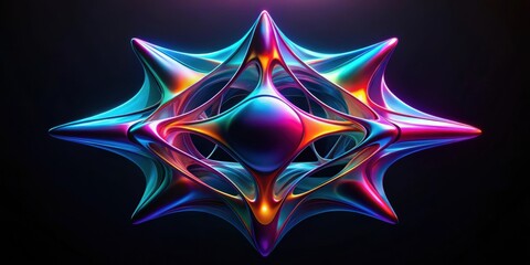 Abstract futuristic shape on black background, render, abstract, futuristic, shape, geometric, design, technology, modern