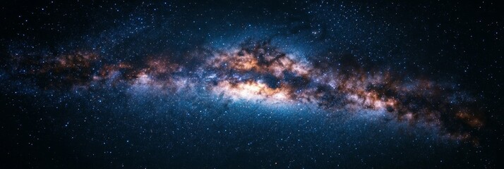 Obraz premium A starry night sky with a vivid band of the Milky Way stretching across the horizon