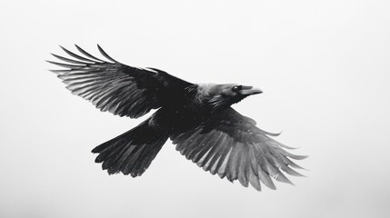 Naklejka premium Raven in Flight