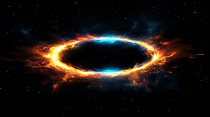 Fototapeta premium A supernova explosion with a vibrant halo of light expanding outward in the darkness of space