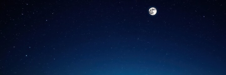 A mesmerizing night sky filled with twinkling stars and a bright crescent moon, starry night, celestial