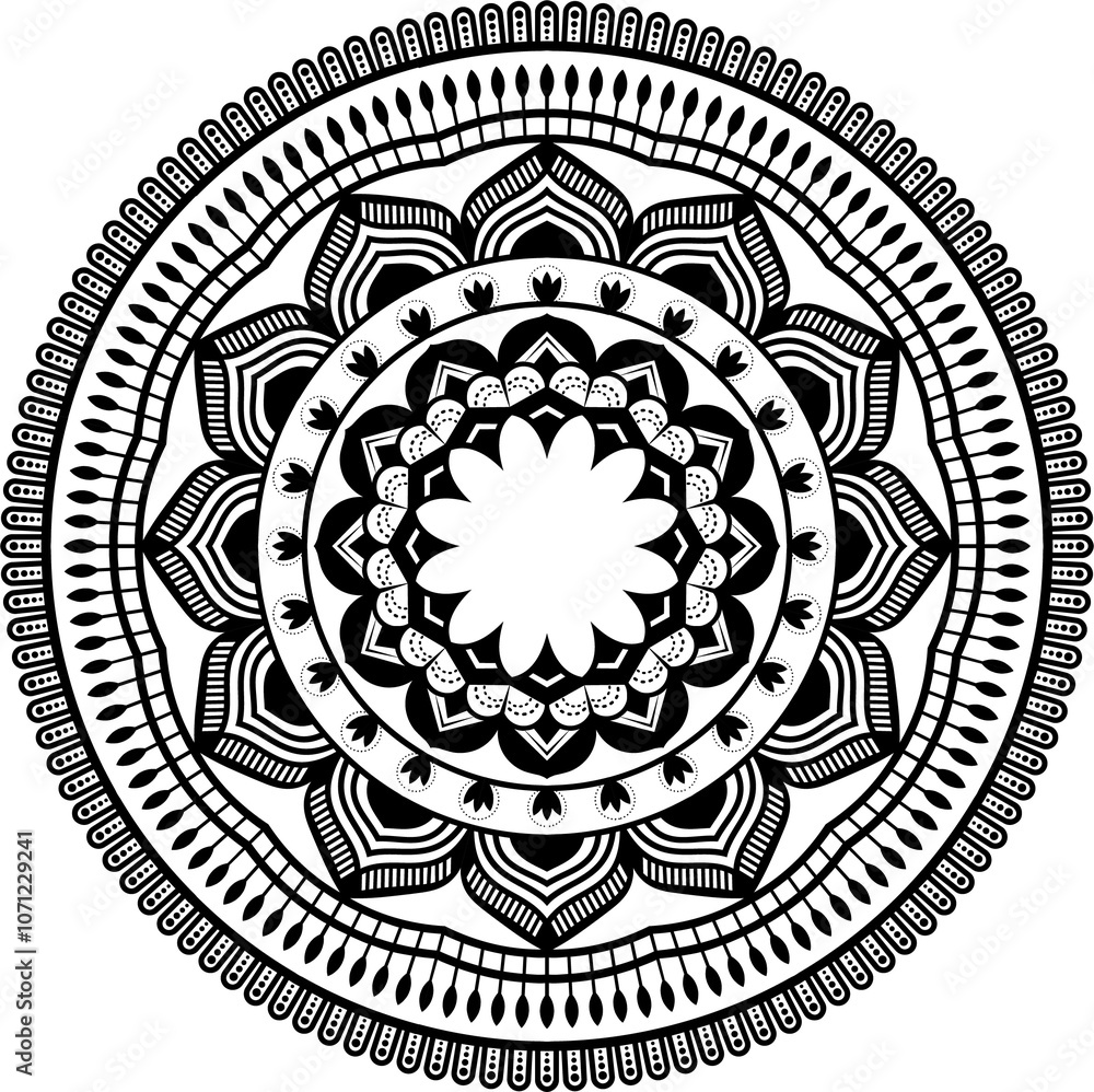 Poster mandala design round abstract pattern vector