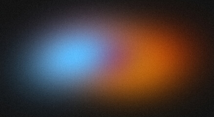 Abstract orange blue color gradient grainy backdrop design, Vibrant color flow, glowing colors noisy gradient, bright colors, website header design, banner, poster, cover