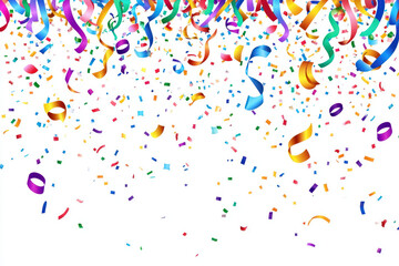 PNG Confetti and ribbons falling confetti illustration background.