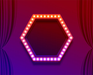 empty circus stage light box frame in vintage style © starlineart