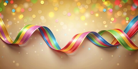 Fototapeta premium Abstract wavy ribbon backdrop for festive celebration banners and posters , festive, celebration, abstract, wavy, ribbon