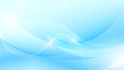 elegant dynamic flowing wavy line blue background
