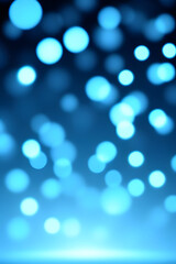 Ethereal Blue Bokeh Lights Abstract Background