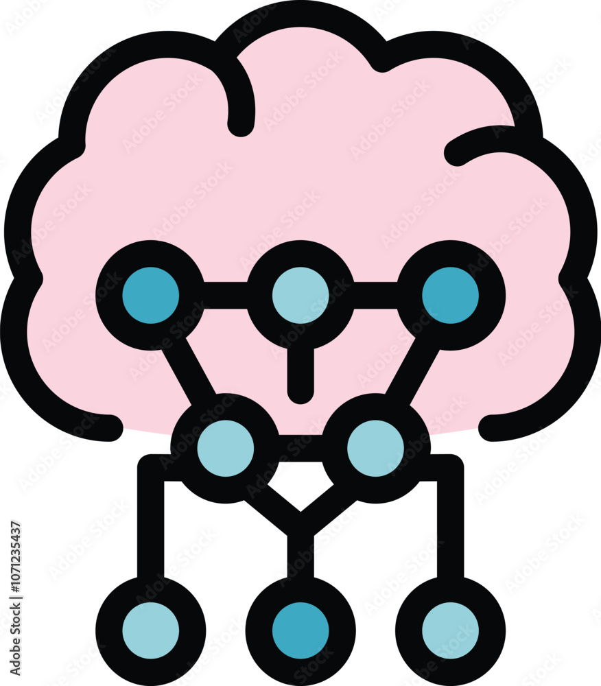 Poster this colorful icon represents a neural network learning and processing information, symbolizing arti