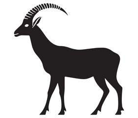 Fototapeta premium Silhouette of a goat, Silhouette of an antelope, Illustration of a ibex icon