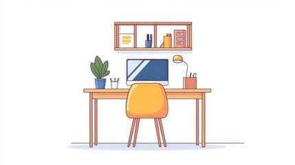 Minimalistic Workspace with Clean Modern Desk Design