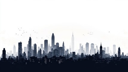 Monochromatic Cityscape with Minimal Detail