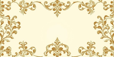 Fototapeta premium Baroque style ornate wallpaper background with intricate floral and scroll patterns, backdrop, elegant