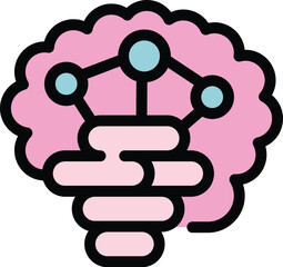 Cartoon brain illustration showing neural network generating ideas