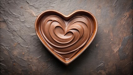 Heart-shaped chocolate cream dessert , chocolate, heart, shaped, dessert, sweet, treat, indulgence, creamy