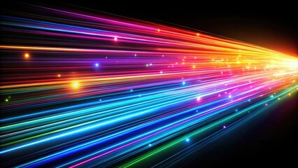 Beautiful of colorful light streaks on plain black background, colorful, light streaks,abstract, vibrant, artistic, design