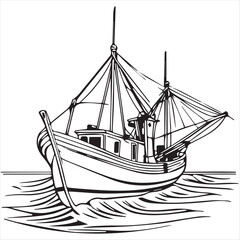 The ship drawing vector design