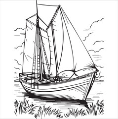 The ship drawing vector design