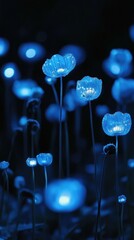 Glowing blue flowers