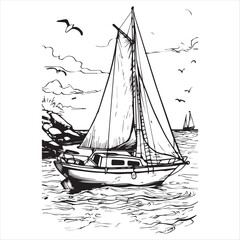 The ship drawing vector design