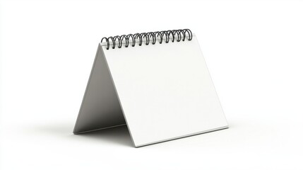 Compact desk calendar for 2025 with spiral binding, isolated on white, ready for workspaces