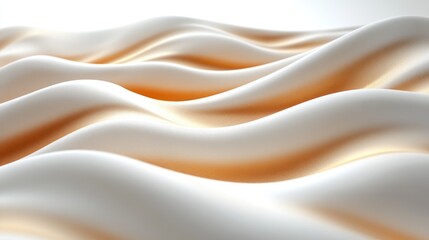 Obraz premium Abstract white and orange wavy surface with soft light.