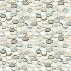 Seamless pattern of smooth stones for interior design and background textures - seamless pattern