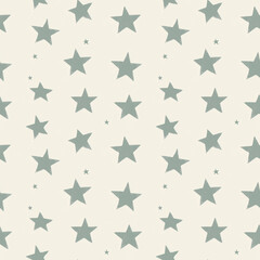 Seamless pattern with green stars on light background for fabric design or wrapping paper - seamless pattern