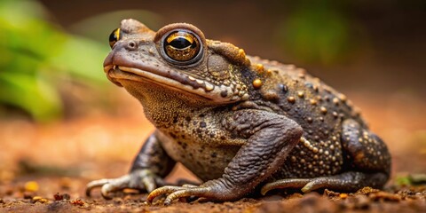 Fototapeta premium Close-up photo of a Peruvian smooth-sided toad in its natural habitat, Peru, amphibian, wildlife, toad, rainforest