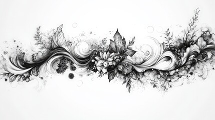 Doodle Style Nature Elements Art Design