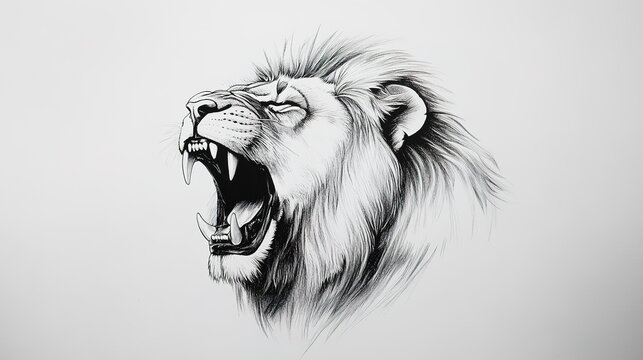 A simple illustration of an Atlas lion head, featuring bold lines and minimal details. This design captures the majestic essence of the lion, ideal for wildlife, animal lovers, and minimalist art enth