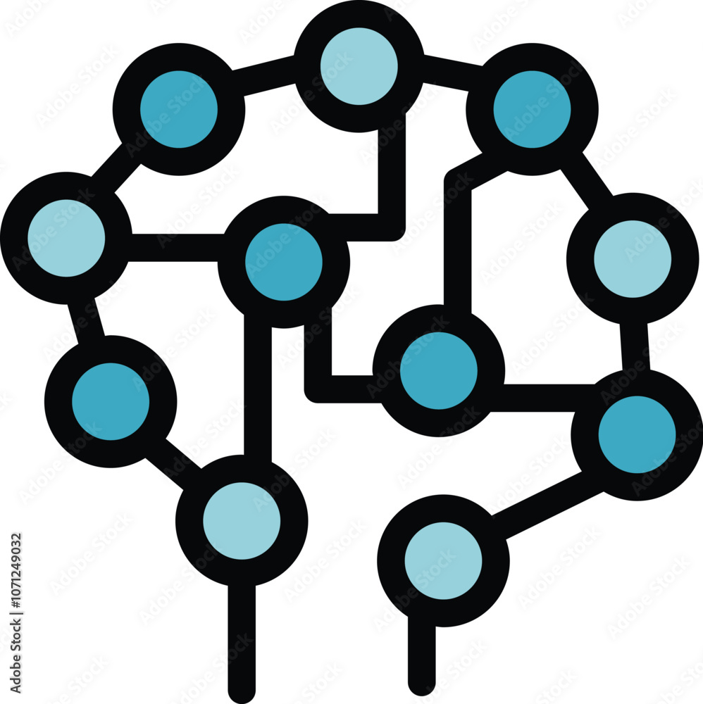 Poster this vector illustration features a neural network, symbolizing artificial intelligence and machine 