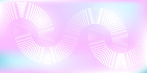 Abstract circle lines on blue and pink gradient soft color background. for banner, flayer, advertisement, wallpaper. Vector illustration