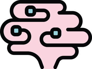 Human brain showing neural activity, mental health concept icon illustration