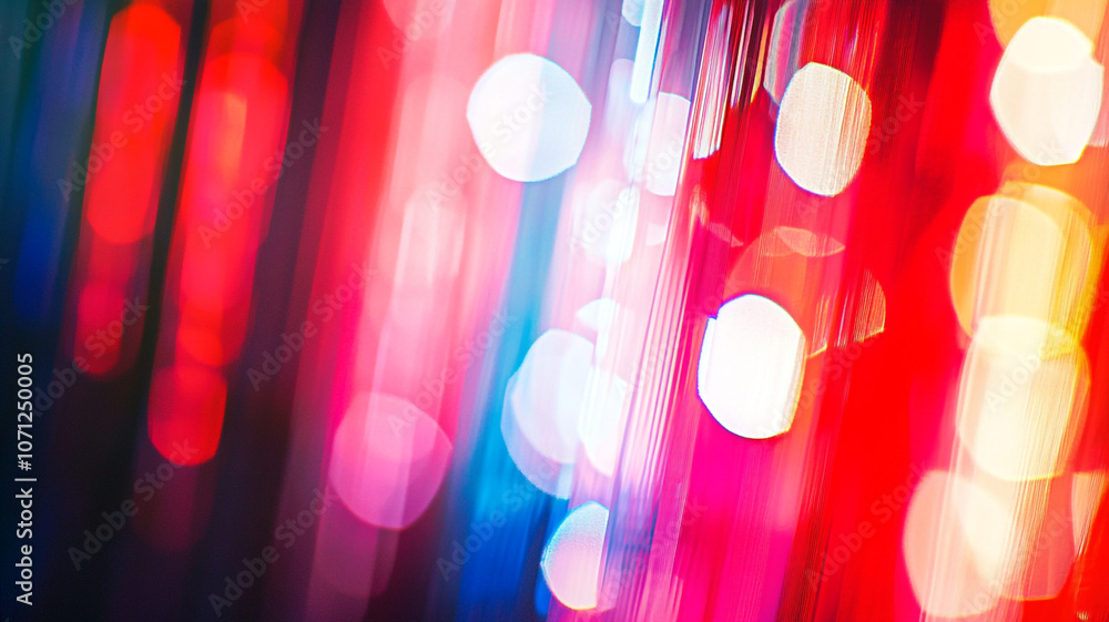 Aufkleber vibrant light patterns reflecting colorful bokeh effects in a dark setting during a nighttime event
