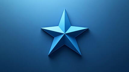Obraz premium Three-dimensional blue star design on a solid background for artistic and decorative use