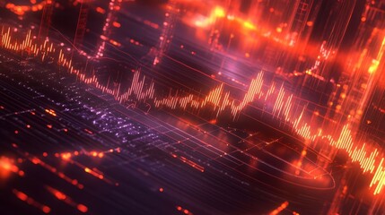 Fototapeta premium Finance, financial, stock market and data technology themed background illustration.