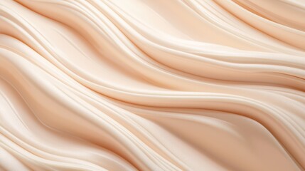 Obraz premium Tranquil Collagen Fibers Flowing Like Silk in Soft Pink and Cream Gradient - Detailed 3D Render Illustration