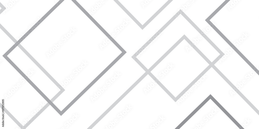 Leinwandbilder grey geometric overlapping square seamless pattern. modern white transparent material in triangle te