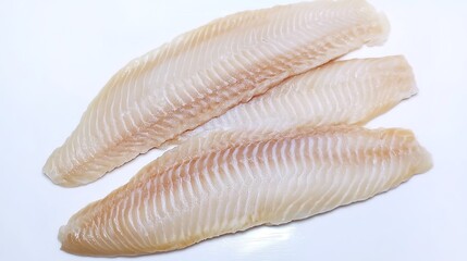 Fresh Fish Fillet on White Background