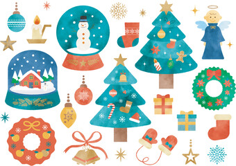 水彩 クリスマスイラストセット
